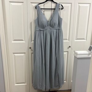 V-Neck Light Grey Maternity Dress